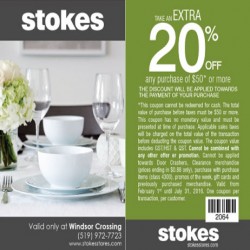 Coupon for: Stokes -  Take an extra 20% off any purchase of $50 or more.