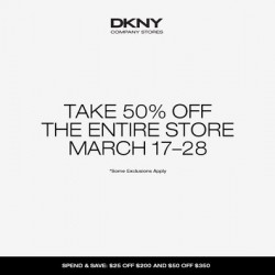 Coupon for: DKNY - SPRING SHOPPING EVENT TAKE 50% OFF THE ENTIRE STORE
