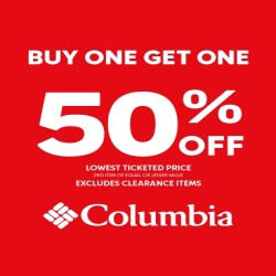 Coupon for: Columbia  - Buy any one item and get the second item at 50% off