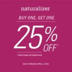 Coupon for: Naturalizer - Buy one, Get one 25% off your purchase 