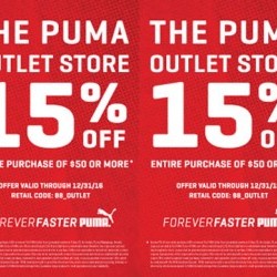 Coupon for: Windsor Crossing Premium Outlets - Puma - 15% off entire purchase