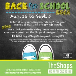 Coupon for: The Shops Morgan Crossing - Back to School Contest