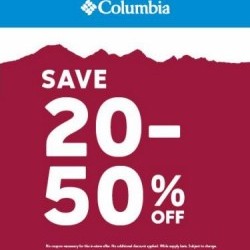 Coupon for: King's Crossing Fashion Outlets - Columbia Sportswear Company - 20-50% OFF Entire Store