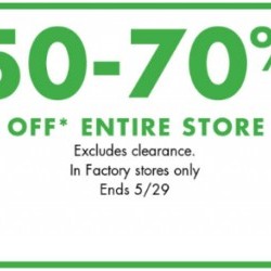 Coupon for: Fashion Outlets Niagara Falls - BANANA REPUBLIC FACTORY STORE - 50-70% Off Everything