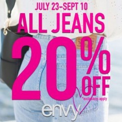 Coupon for: Halifax Shopping Centre - 20% off all Jeans at Envy