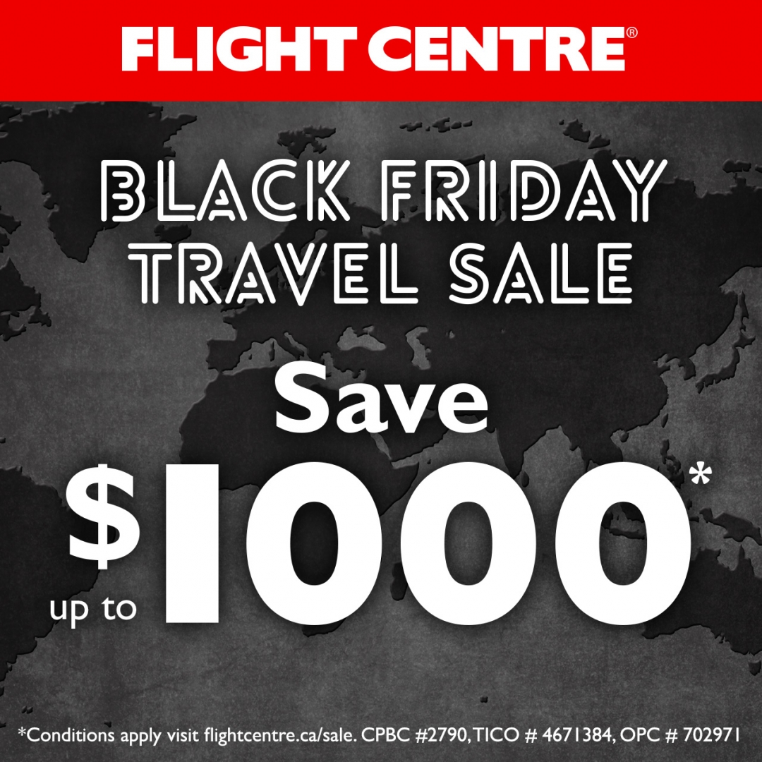 Coupon/deal: Flight Centre, Nov 26, 2017 - Dixie Outlet Mall - Black Friday Travel Sale at ...
