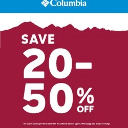 Coupon for: Windsor Crossing Premium Outlets - Entire Store 20-50% Off! at Columbia