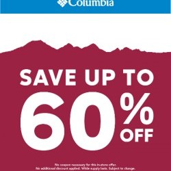 Coupon for: Fashion Outlets Niagara Falls - COLUMBIA SPORTSWEAR UP TO 60 PERCENT OFFRTSWEAR